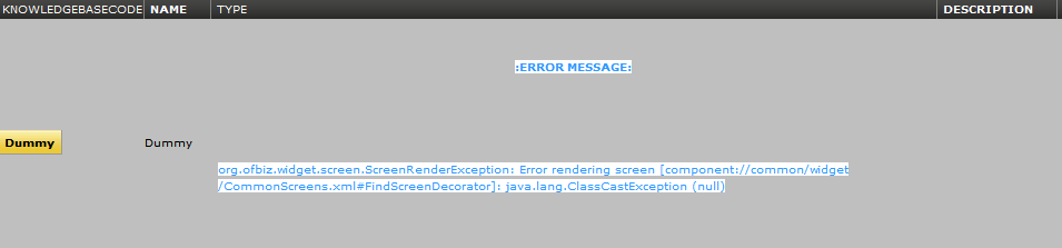 the error