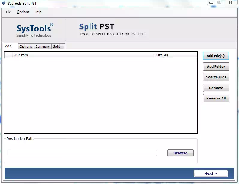 Split PST Tool
